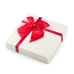 Gift boxes with ribbon bow isolated on a white background