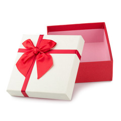 Gift boxes with ribbon bow isolated on a white background