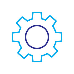 technical gear setting technology icon vector illustration blue purple line image