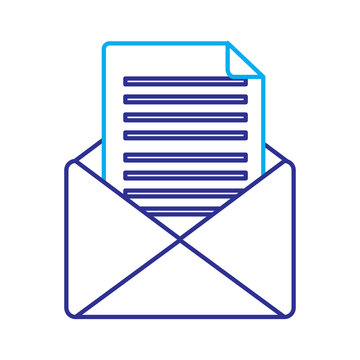 document envelope message letter icon vector illustration blue purple line image