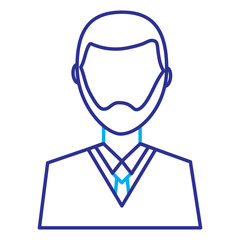 man avatar character male face portrait cartoon vector illustration blue purple line image
