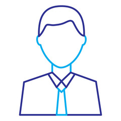 man avatar character male face portrait cartoon vector illustration blue purple line image