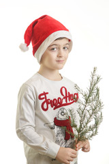 

Cute little boy in Santa Hat