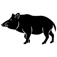 Vector image of wild boar silhouette