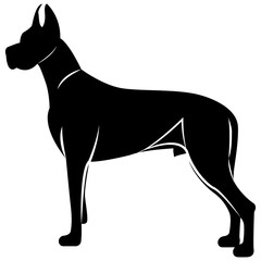 Vector image of a dog silhouette of a breed royal dog on a white background
