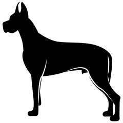 Vector image of a dog silhouette of a breed royal dog on a white background