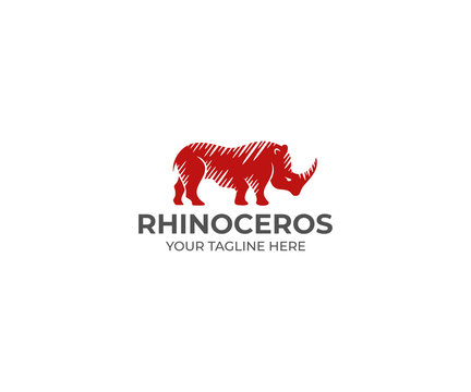 Rhino Logo Template. Rhinoceros Vector Design. Animal Illustration