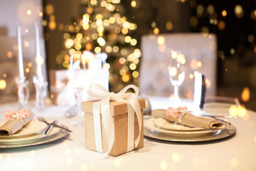 Beautiful luxury gift box with ribbon