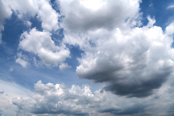 Naklejka na ściany i meble Blue sky and cloud scape. wide angle shot.