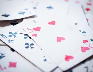 playing cards background five of hearts