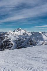 Fototapeta na wymiar Skiing At Nassfeld Carinthia Austria