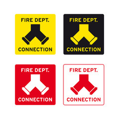 Fire department connection sign set