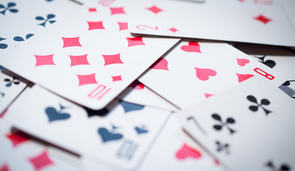Messy Playing Card on the White Background