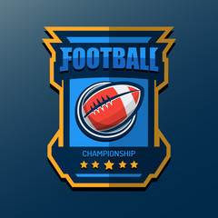 American Football Logo Template. Vector College Logos Illustration