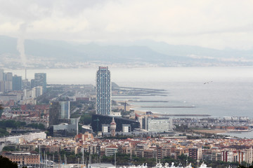 View of Barcelona from Montjuic fort 