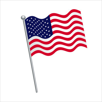 American flag vector Illustration on White background