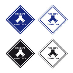 Obraz premium Fire brigade department company bridge connection sign set