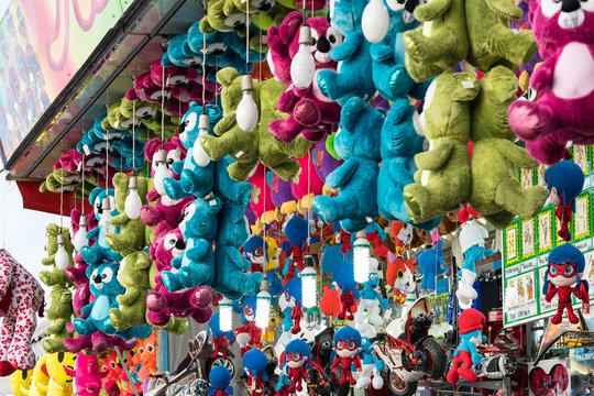 Colorful koala toys on fair