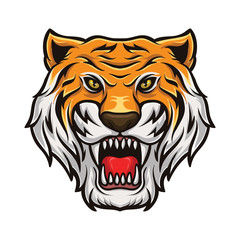 Tiger Head Mascot Vector Logo Icon 