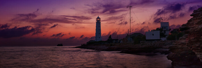 Violet sunset at Cape Tarkhankut, Crimea