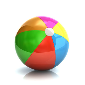 3D illustration colorful beach ball