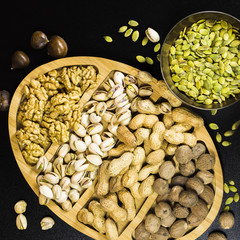 Different nuts on one plate