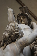 closeup of ancient roman sculpture in iflorence italy