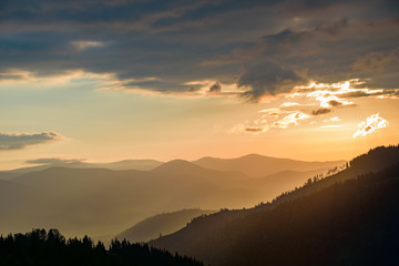 Dawn in the mountains