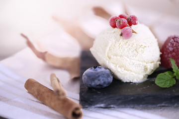 glace à la vanille