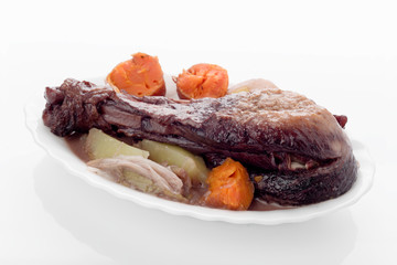 turkey drumsticks stewed with vegetables