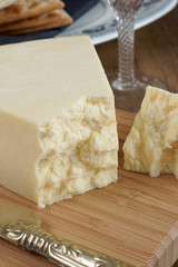 Wensleydale a traditional creamy and crumbly British cheese made in Wensleydale North Yorkshire