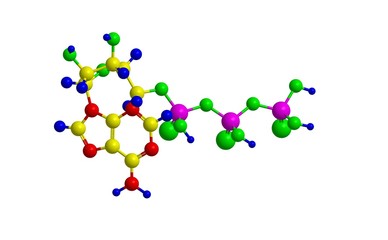 Molecular structure adenosine triphosphate (ATP), 3D rendering