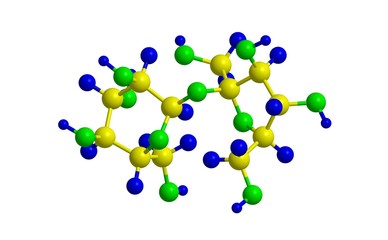 Molecular structure of sucrose, 3D rendering