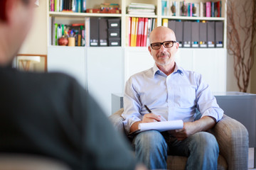 Adult Man Talking To His Psychotherapist