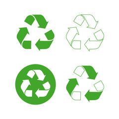 Fototapeta premium Recycle logo sign set