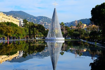 Fototapeta na wymiar Christmas tree in Nice, France