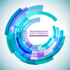 Technology abstract circle background. Mechanical background. Design template. Vector illustration.