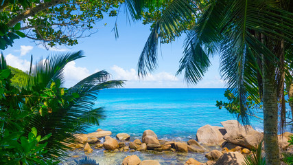 Fototapeta na wymiar Beautiful seaview at Mahe Island, Seychelles