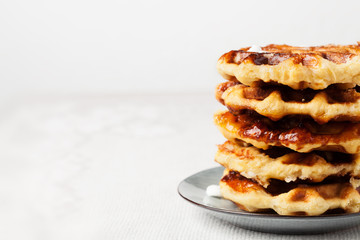 Homemade Belgian Liege or sugar waffles