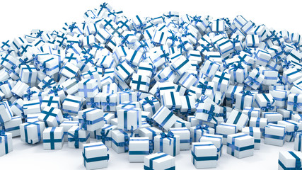 gift box pile background 3d illustration