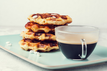 Homemade Belgian Liege or sugar waffles