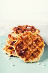 Homemade Belgian Liege or sugar waffles