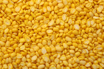 Peeled split mung beans, for backgrounds or textures