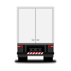 futuristic electric truck. back view.