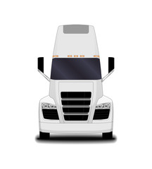 futuristic electric truck. front view.