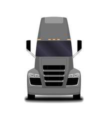 futuristic electric truck. front view.