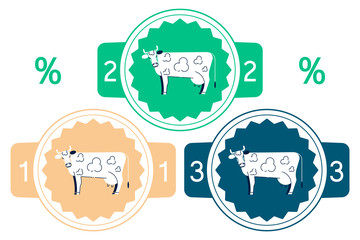 Label for milk. Linear icon with a cow. Vector.