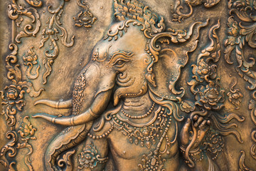 A bronze statuette of Ganesha.