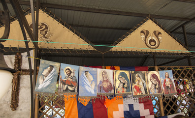 Obraz na płótnie Canvas Armenian symbolic gifts awaiting the buyer at the market stall in Yerevan