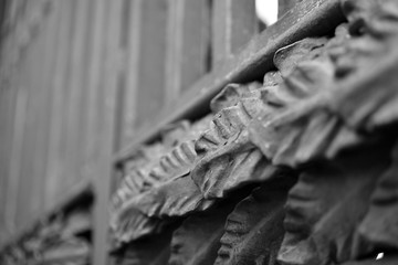 Ornaments on a cemetery entrance 